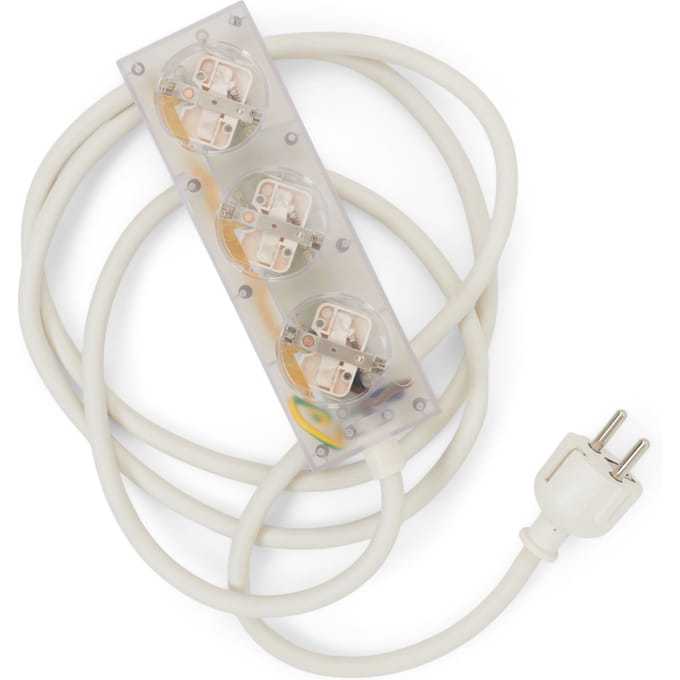 Pedestal Power Bar contactdoosstrip - ghost - 2 m