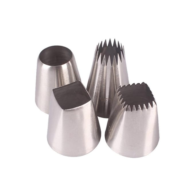 Ensemble de 4 Douilles Décoratives pour Gâteau Acier Inoxydable Douille à Pâtisserie DIY Embouts de Décoration de Gâteau gray