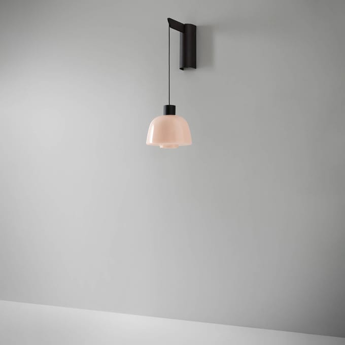 Bover LED wandlamp Drep A/01, opaal-nude, glas, 2.700 K