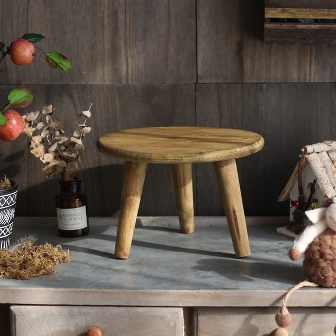 Decoratieve Opbergkruk voor Bureau Balkon Bloemenrek Houten Bloempotstandaard Tuinornamenten brown