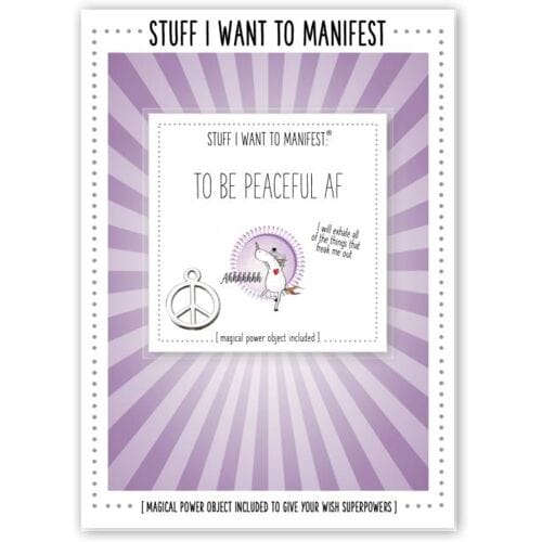 Warm Human - Manifest Greeting Card - Peaceful AF Wenskaart - Paars/Wit