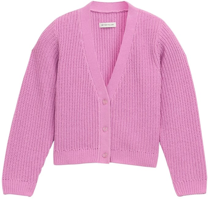 Tom Tailor - Vest met V-hals - Maat 116/122 - flashy mauve
