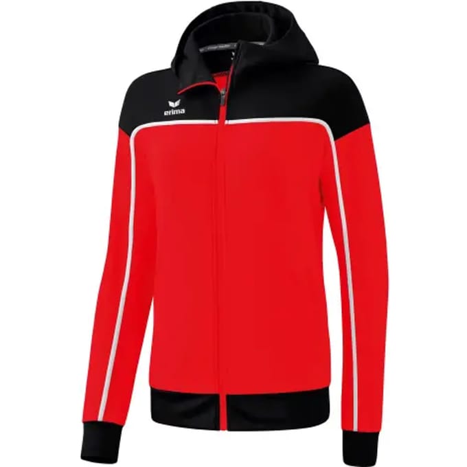 Erima Change Trainingsjack Met Capuchon Dames - Wit / Zwart / Rood | Maat: 36