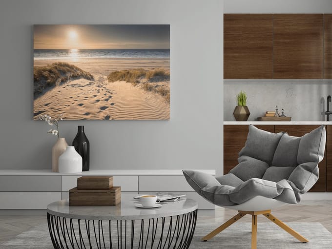 Canvas Schilderij - Landschappen - Zonsondergang - 60x40x2 cm