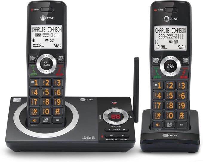 Draadloze Telefoon - Vaste Lijn - Thuiscommunicatie - Beller Aankondiging - 2 Handsets - Zwart
