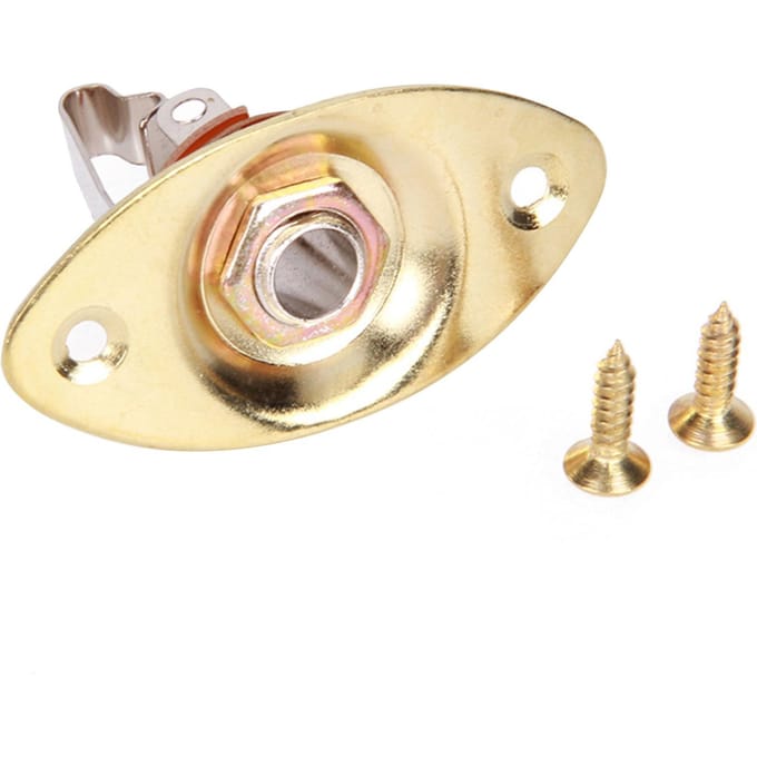 6,35 mm elektrische gitaar/bas Ovale pick-up jack Poratble goud