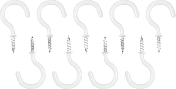 Benson Schroefhaken - 48 mm - Wit - Vinylcoating - 9 stuks