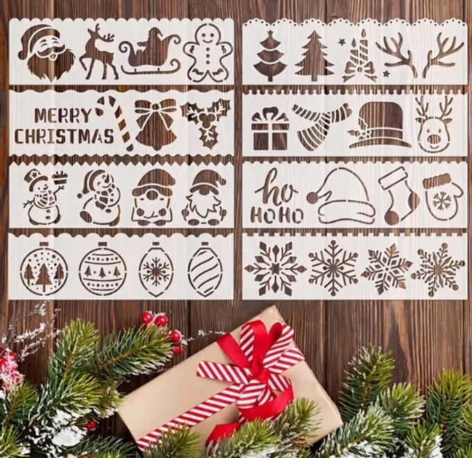 32 Kerst Sjablonen - herbruikbaar - kerstkaartjes maken