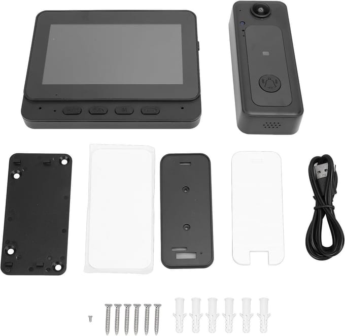 Slimme Videodeurbel - Beveiligingscamera Deur - Toegangscontrole Thuis - 4.3 Inch Scherm - 8MP HD Camera