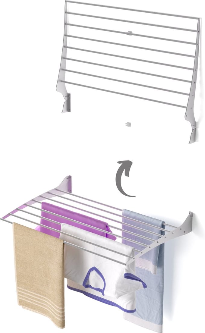 Foxydry Fold 82 cm wasdroogrek wandmontage clicksysteem - 82 x 50 x 10 cm
