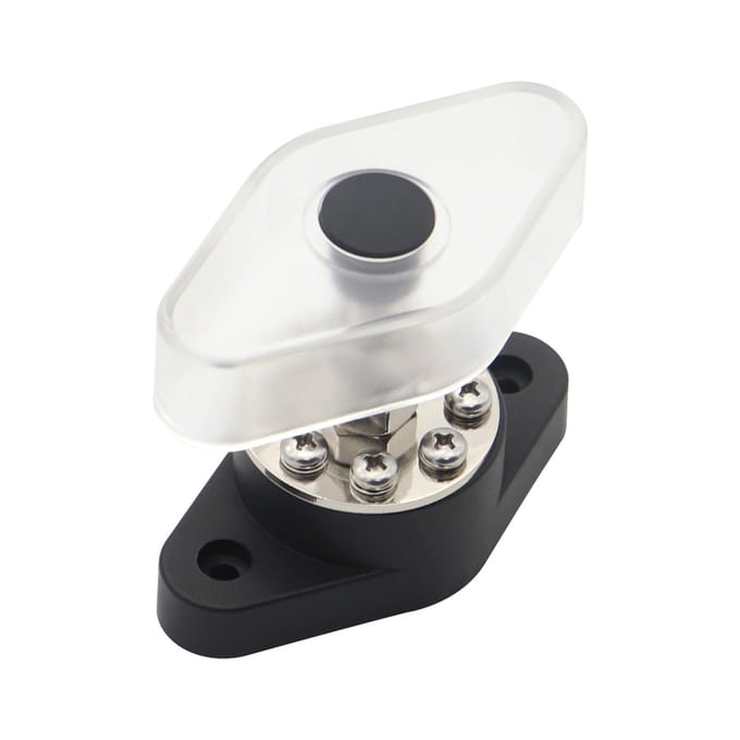 180A Stud Terminal Distributie Stud Junction Post 8 Klemmenblok DC48V met transparant deksel zwart