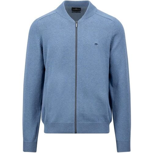 Fynch-Hatton Vest Supersoft Cotton Cardigan College Collar Cloud Blue / male