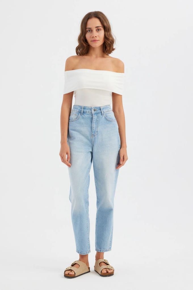 Off-Shoulder Gerimpelde Bodycon Crop Top