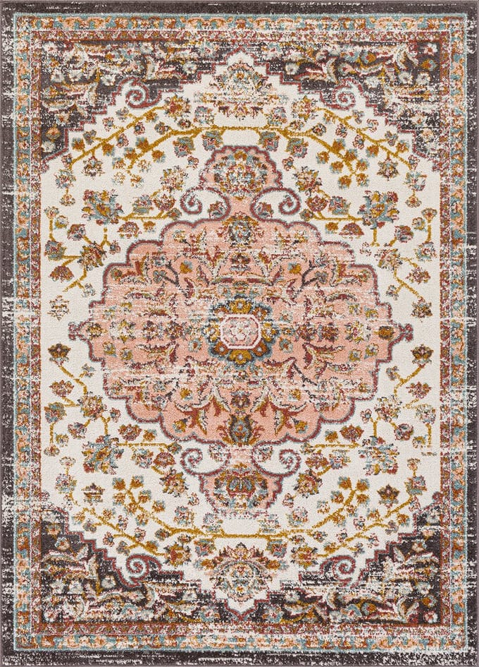 SURYA Celia vloerkleed vintage oosters roze