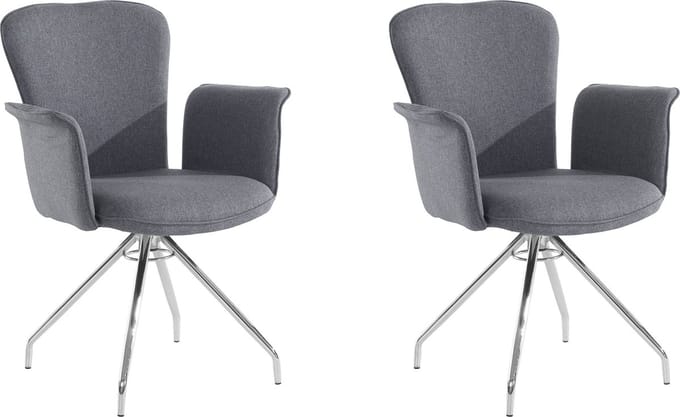 Carla-Fauteuil - 2 Stuks - Antraciet Stof