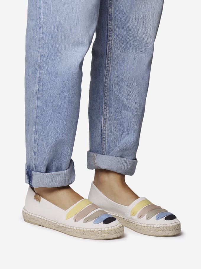 Platte espadrilles voor dames met linten | ROSE-CM