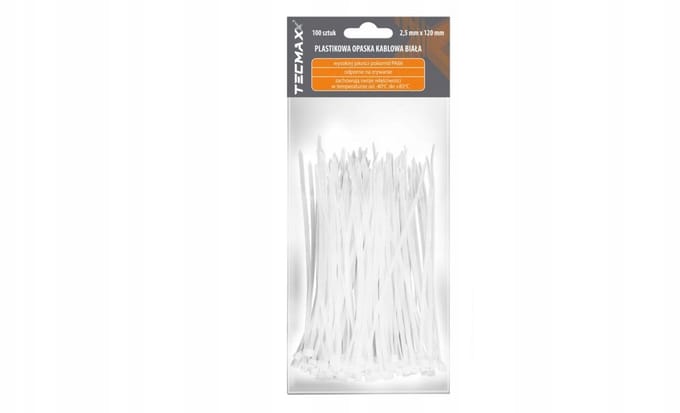 Kabelbinders Wit 2,5x120mm - 100 stuks