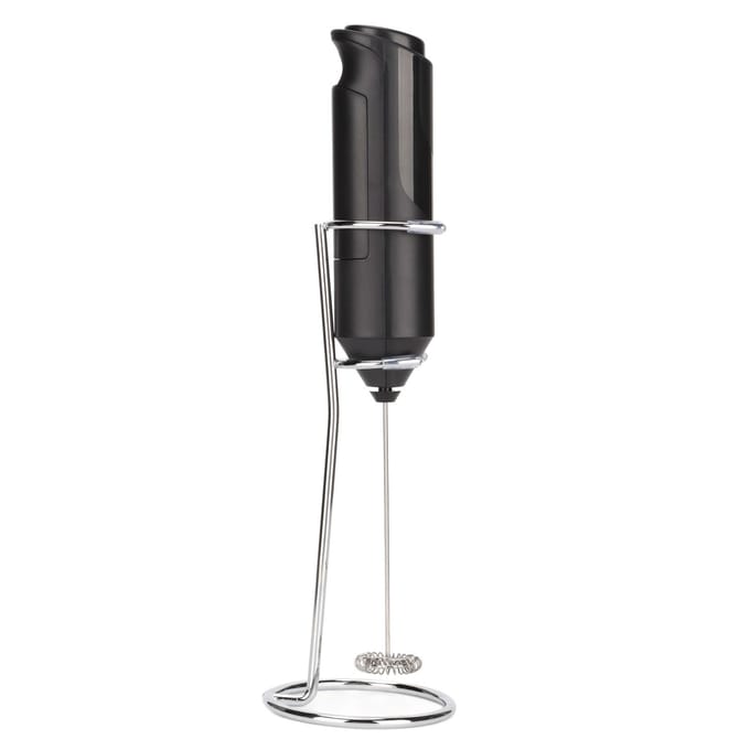 Handmelkopschuimer RVS Upgrade Elektrische Klopper Drankmixer met Beugel voor Koffie gray