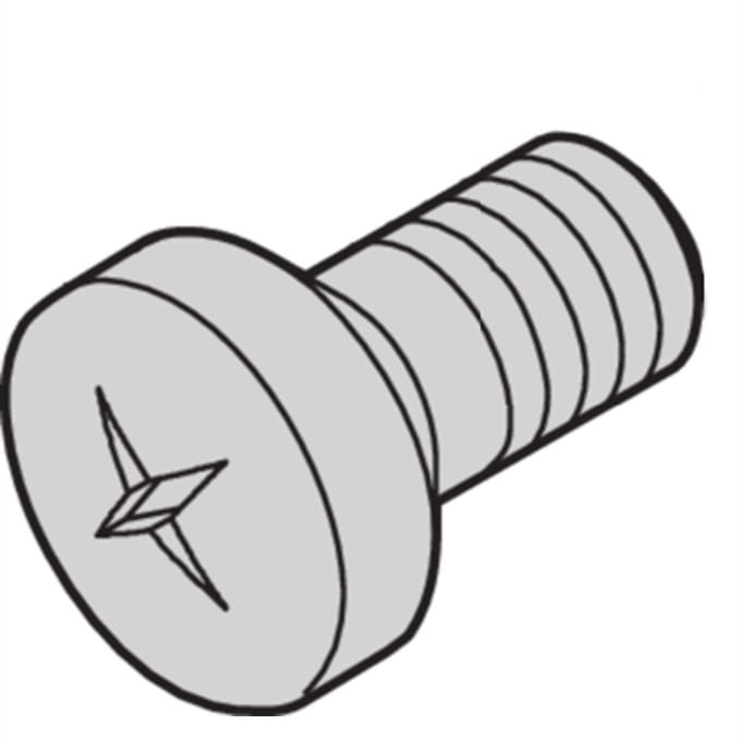 SCHROFF cilinderkopschroef, Pozidrive, kruisgleuf M2.5x8, staal vernikkeld