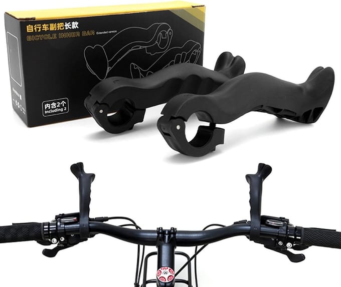Fiets Stuureinden - Stuurverlengers Handgrepen - Verbeterde Grip - Verstelbare Hoek - 22.2 mm - Zwart