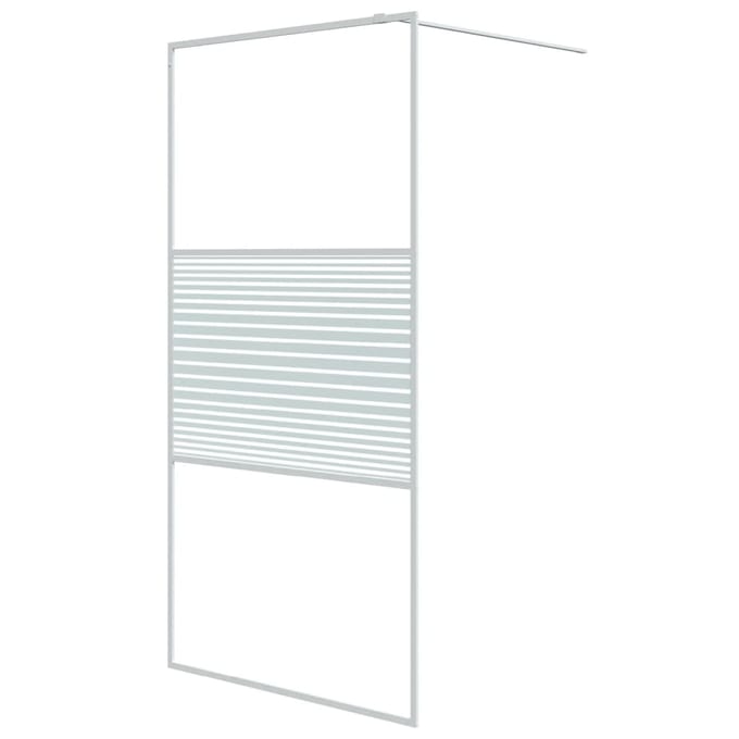 vidaXL - Inloopdouchewand - 100x195 - cm - transparant - ESG-glas - wit