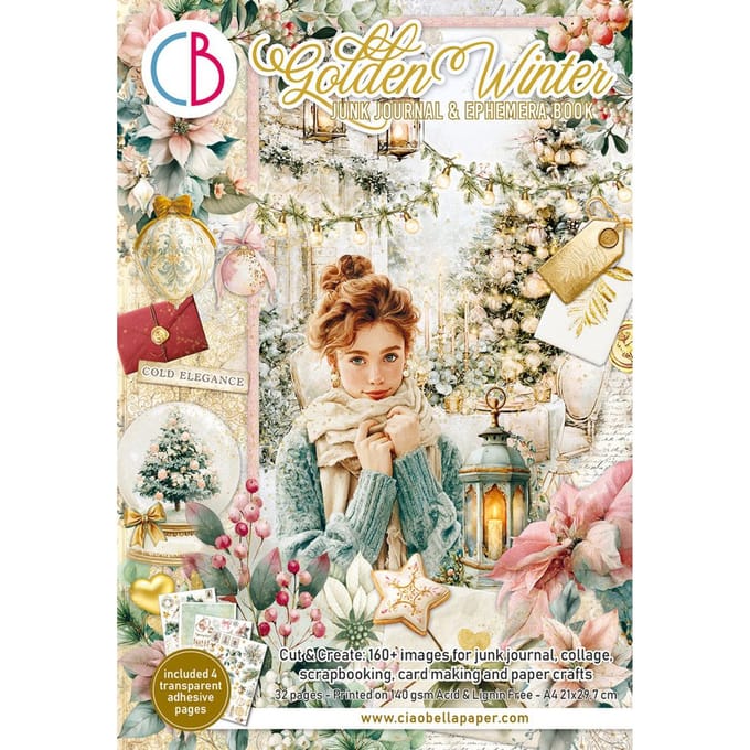 Ciao Bella Junk Journal & Ephemera Book "Golden Winter"