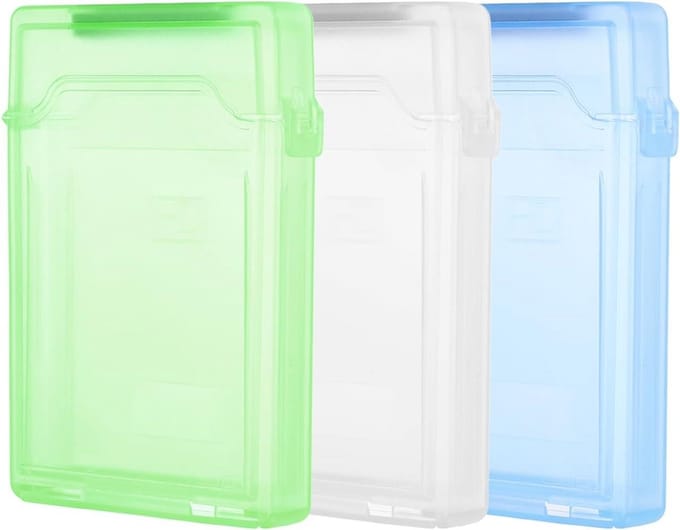 Harde Schijf Case - Opbergdoos HDD - Digitale Opslag - Schokbestendige Spons - 165 x 115 cm - Wit Groen Blauw