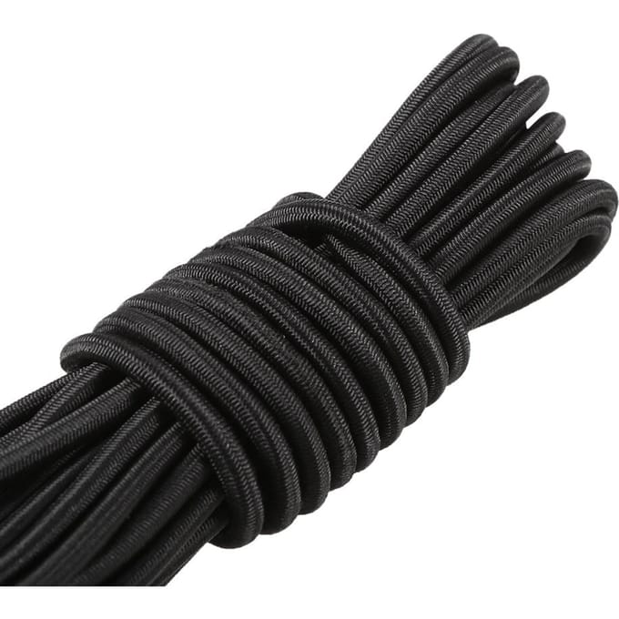 5 meter 4 mm / 5 mm kajakboot elastisch bungeekoordtouw 4mm zwart