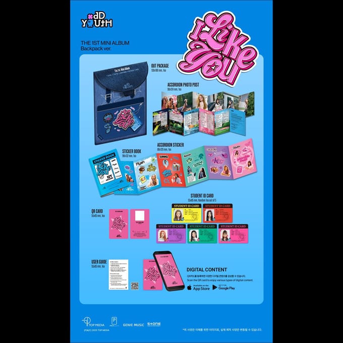 ODD YOUTH - I LIKE YOU Sac à dos ver. / LE 1ER MINI ALBUM 1EA blue