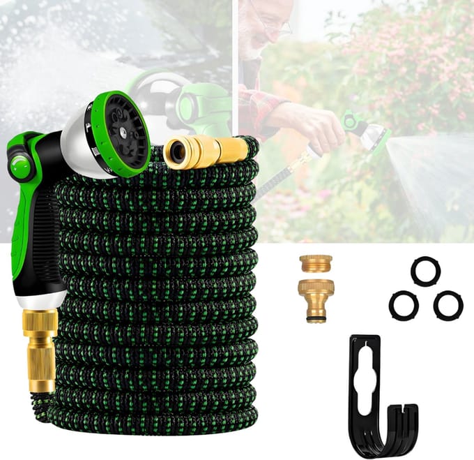 CRLYN® Flexibele Tuinslang - Uitrekbare Tuinsproeier - Meerdere Functies - 30M