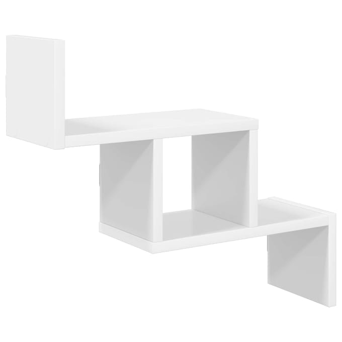 vidaXL - Wandplank - Wit - 48 - x - 15 - x - 42 - cm - Bewerkt - hout