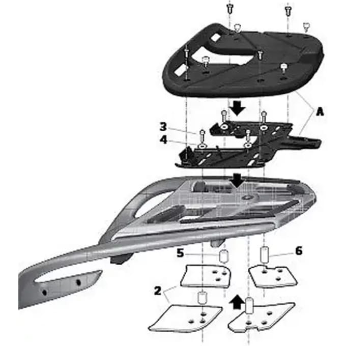 Kit fixation de top case Shad pour moto BMW R 1200 Rt 2008 à 2018 W0RT19ST
