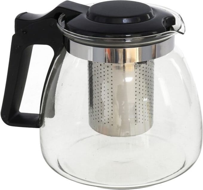 Gerimport Theepot met filter - 900 ml - glas - infuser - 17 cm