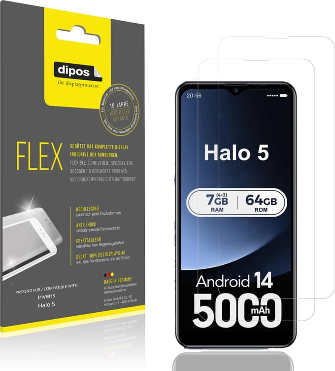dipos – 2x Beschermfolie geschikt voor invens Halo 5 | 3D Full Cover Screenprotector | 100% Passend