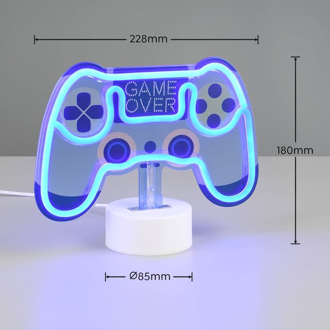 Reality Leuchten Control LED tafellamp, blauw, breedte 22,8 cm, kunststof