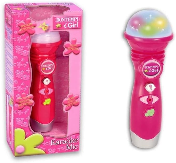 Kinder Microfoon - Speelgoed Microfoon - Zingen en Opnemen - Lichteffecten en Opnamefunctie - 20.7 cm Hoog - Roze