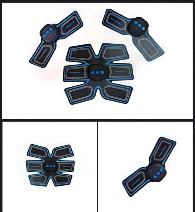 Spierstimulator Apparaat - Buikspier Trainer - Spierontspanning Training - Ergonomisch Ontwerp - Zelfklevend - Zwart