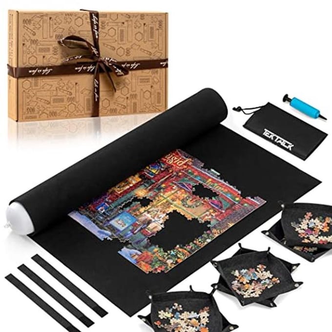 Puzzelmat - Puzzelopberger - Puzzelstukjes Sorteren - Inclusief 6 Sorteerbakjes - Tot 2000 Stukjes - Grijs