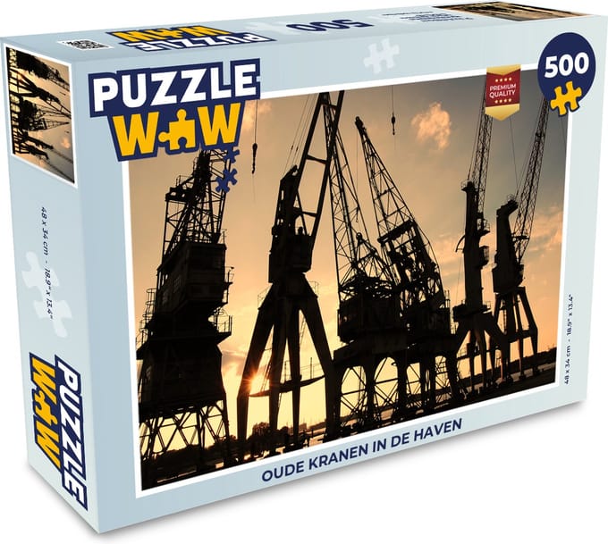 Puzzel Oude kranen in de haven - Legpuzzel - Puzzel 500 stukjes