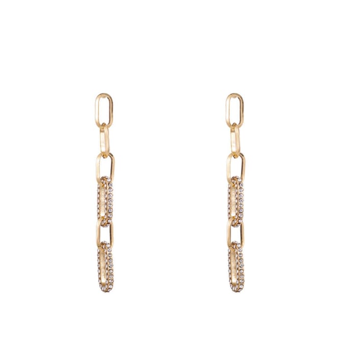 Go Dutch Label Oorknoppen sparkle chain dangle Goud