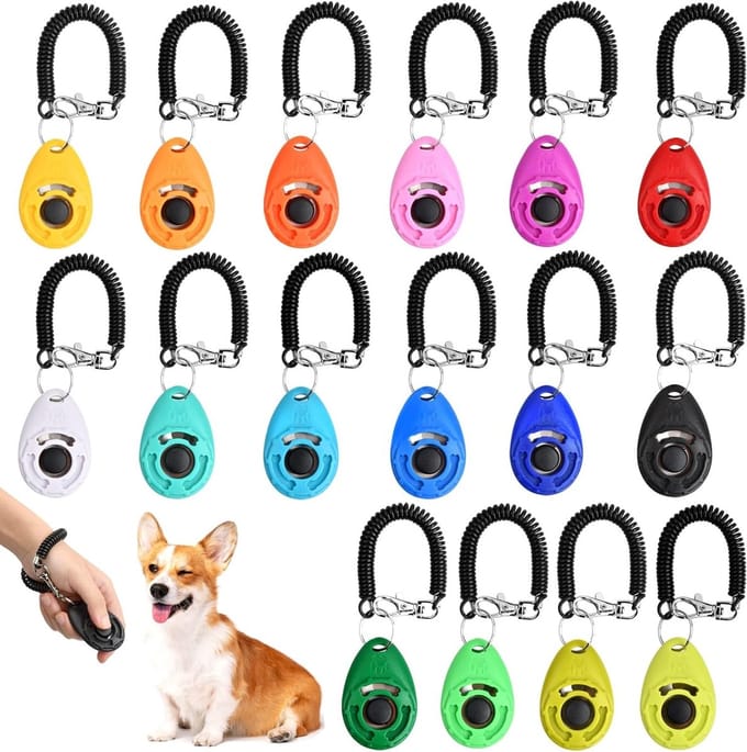 Professionele Set van 16 Honden Clickers voor Effectieve Dieren Training met Handlus en Grote Knop