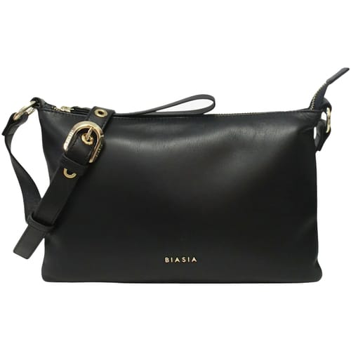 Biasia Flat Crossbodytas Kleine Dames - Leer - Zwart