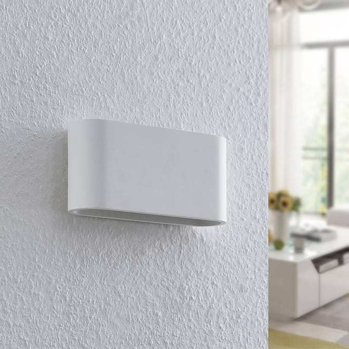 Lindby - wandlamp - 2lichts - Gips - H: 12 cm - G9 - wit