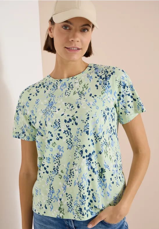 Shirt met ronde hals en opdruk
