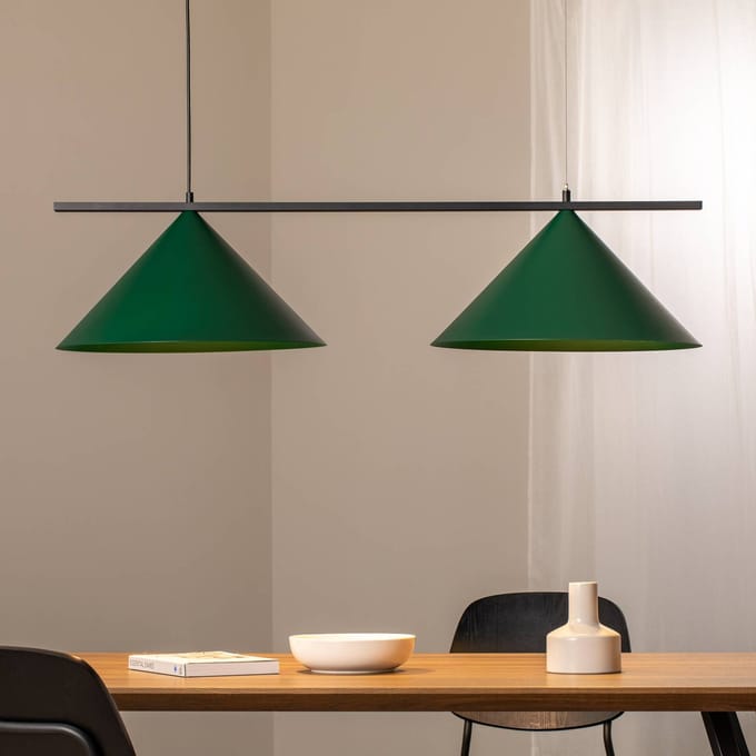 Eko-Light Kapitale hanglamp, groen, 2-lamps, Ø 46 cm, GX53