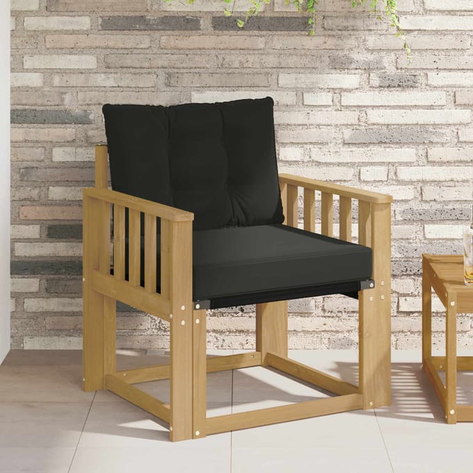 vidaXL - Buitensofa - Massief - Acaciahout - en - Textilene - Wit