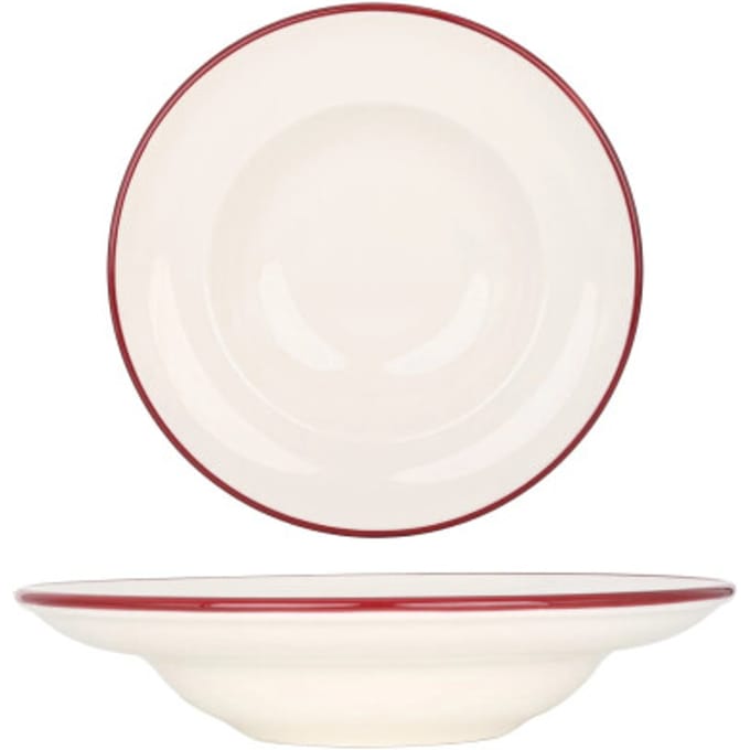 Bonna Pastabord - Linea Burgundy - Porselein - 27 cm (400cc) - set van 2