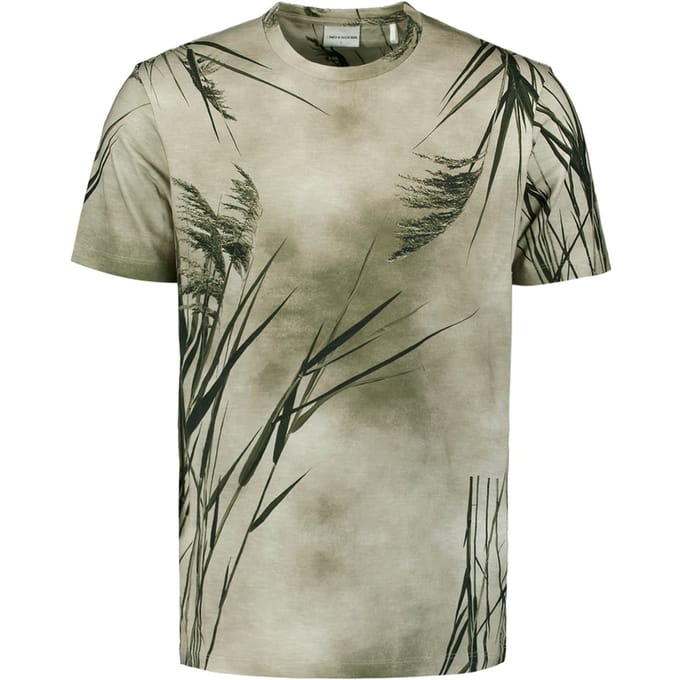 No Excess T-shirt crewneck slub allover print offwhite