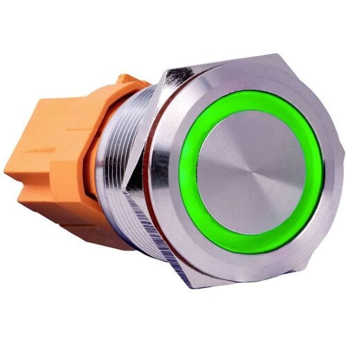 Joy-it Button22C-01 Button22C-01 Schakelaar 250 V Continu Groen (Ø x l) 24.80 mm x 34.50 mm IP67, IK10 1 stuk(s) Piece