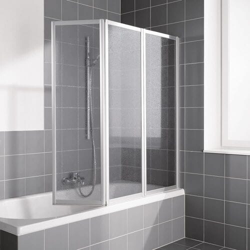 Kermi Vario 2000 folding wall 3-wing on bath 100 x 140 cm V2FW30371412K